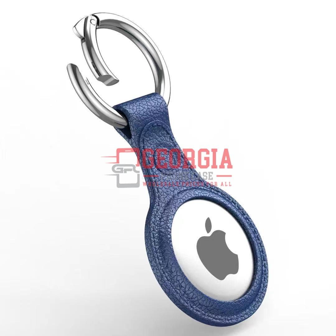 D5005 – Blue Leather Case Protection Key Chain Holding Case for Apple AirTag  {Retail Packaging} – Georgia Phone Case – Georgia Phone Case